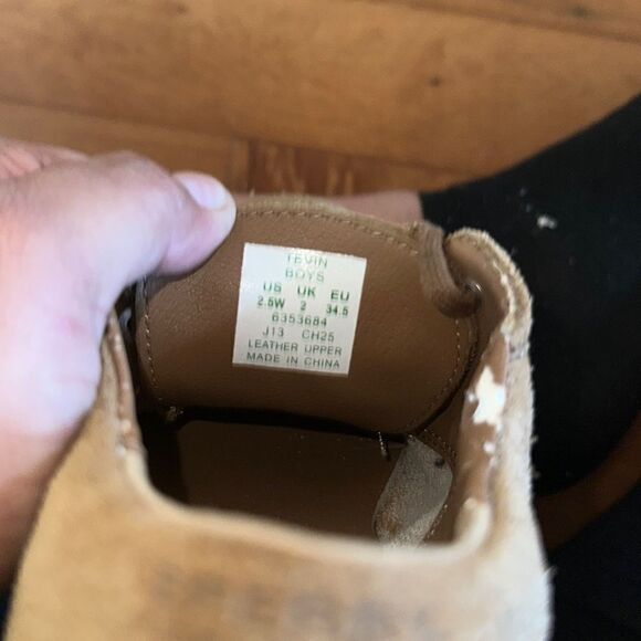 Sperry Topsider Tevin Tan Suede Shoes Sz 2.5 Wide - Picture 7 of 8